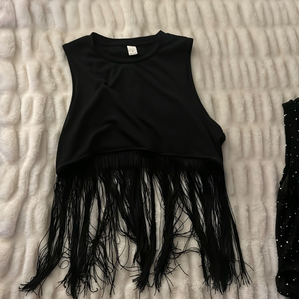 Frilly Black Crop top/ Never worn/ So cute